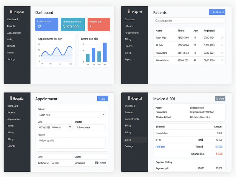 Health Clinic UI